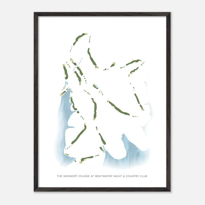 Print of The Weiskopf Course At Bentwater Yacht &amp; Country Club Modern Map
