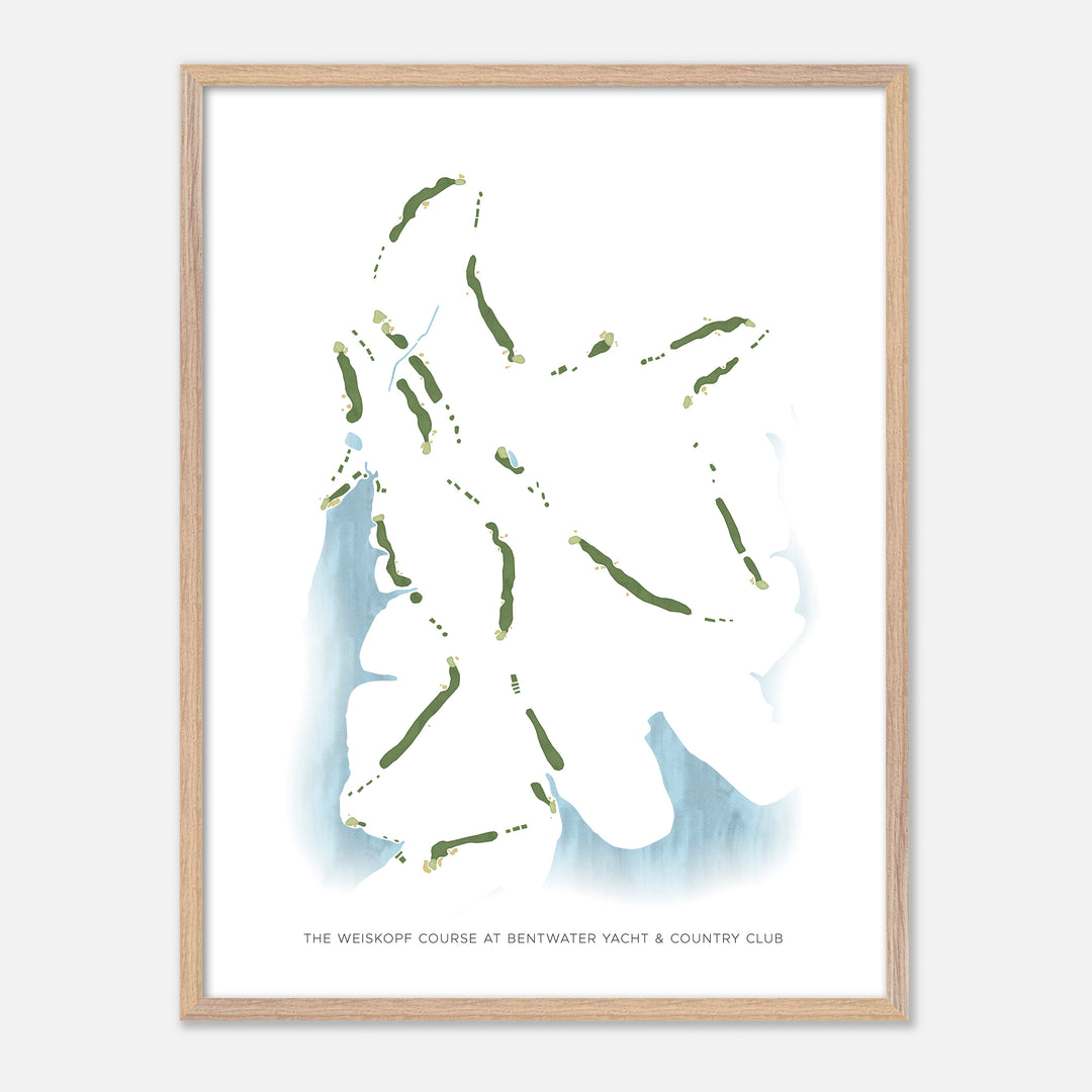 Print of The Weiskopf Course At Bentwater Yacht &amp; Country Club Modern Map