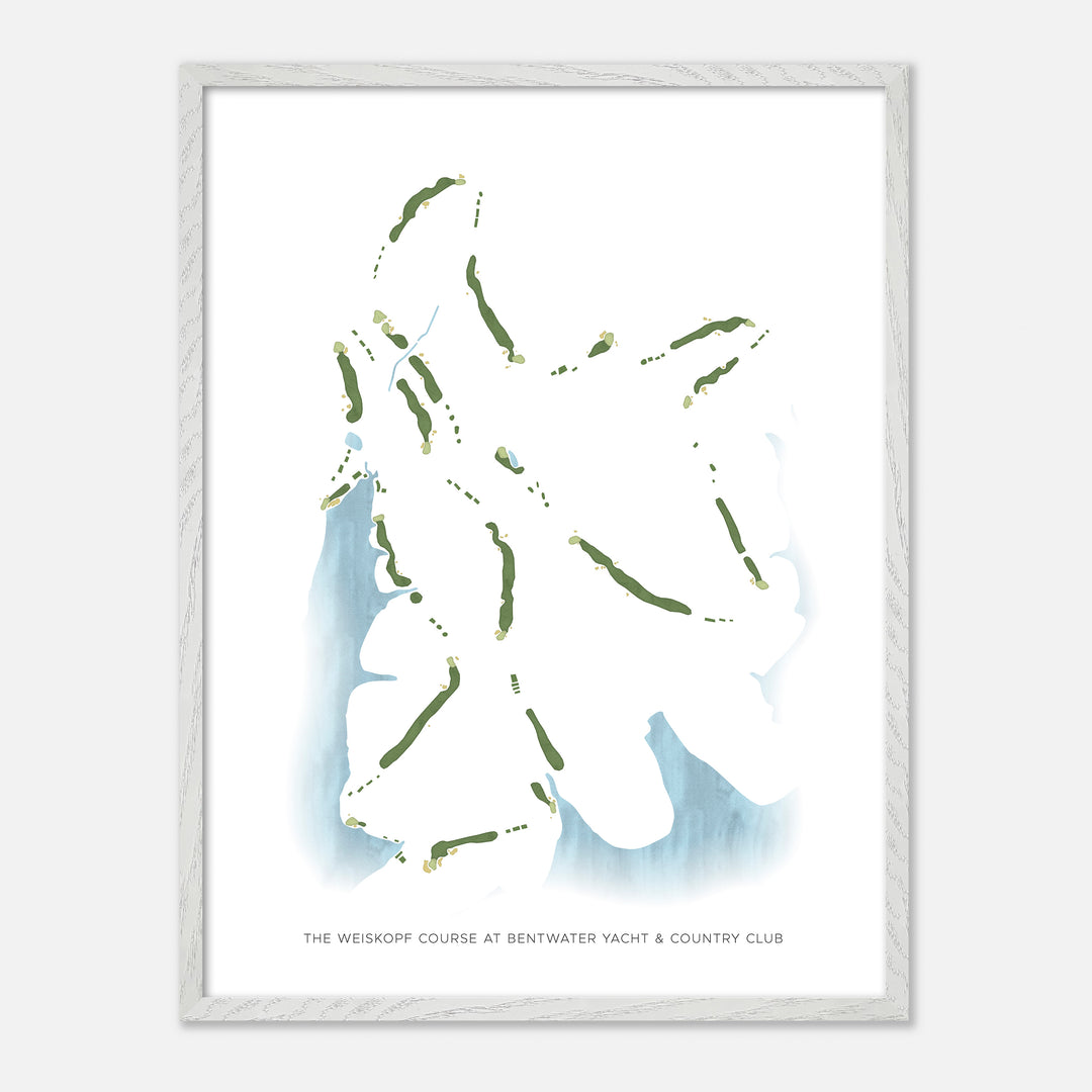 Print of The Weiskopf Course At Bentwater Yacht &amp; Country Club Modern Map