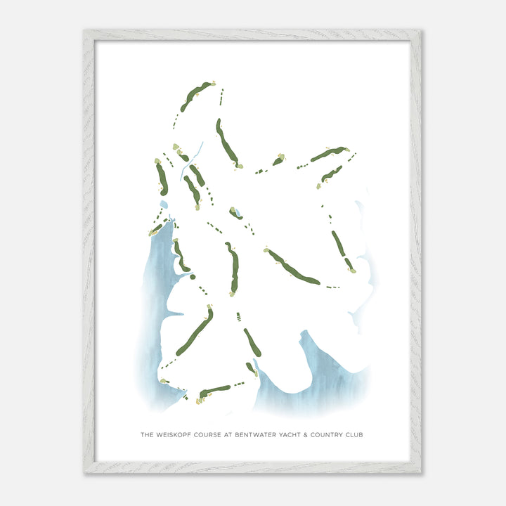 Print of The Weiskopf Course At Bentwater Yacht &amp; Country Club Modern Map
