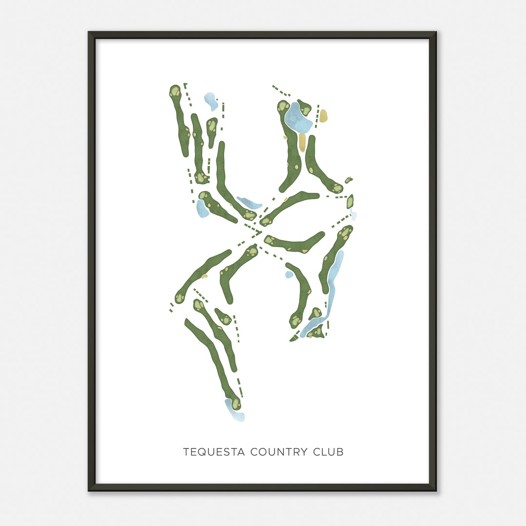 Print of Tequesta Country Club Modern Map