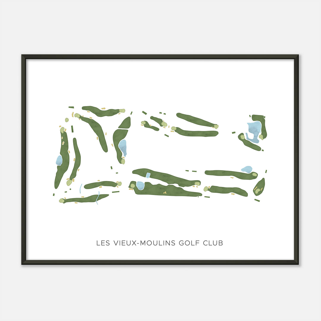 Print of Les Vieux-Moulins Golf Club Modern Map