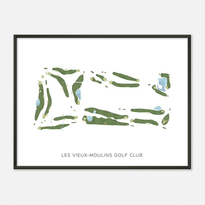Print of Les Vieux-Moulins Golf Club Modern Map