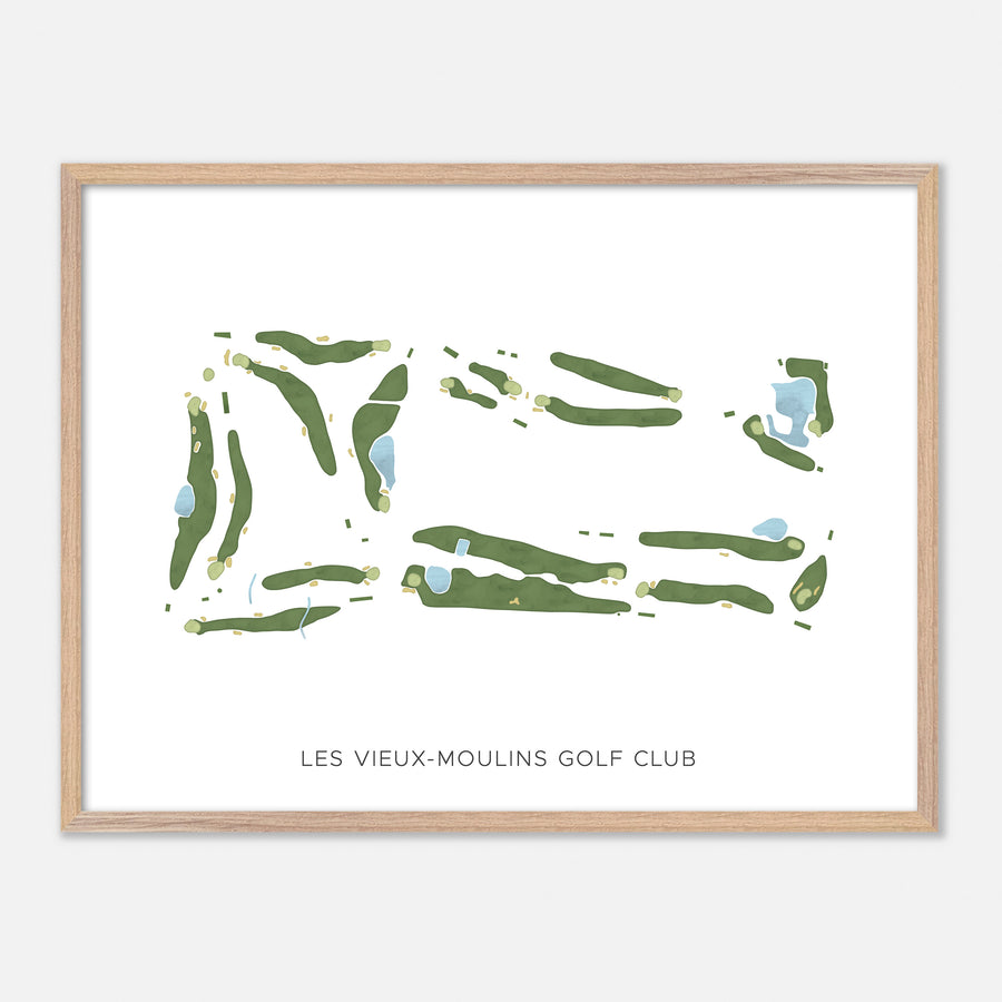 Print of Les Vieux-Moulins Golf Club Modern Map