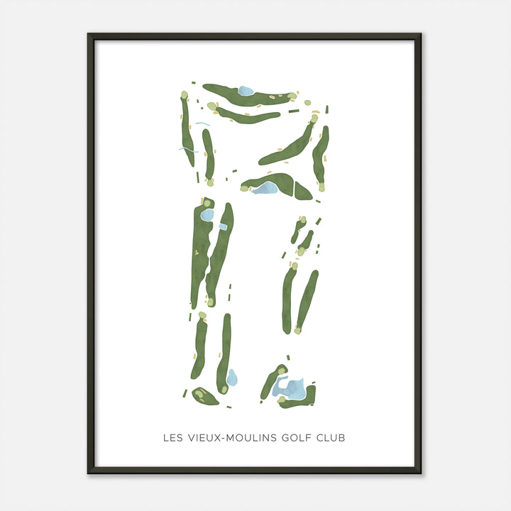 Print of Les Vieux-Moulins Golf Club Modern Map