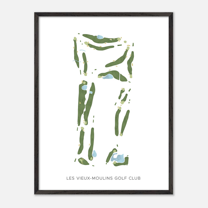 Print of Les Vieux-Moulins Golf Club Modern Map