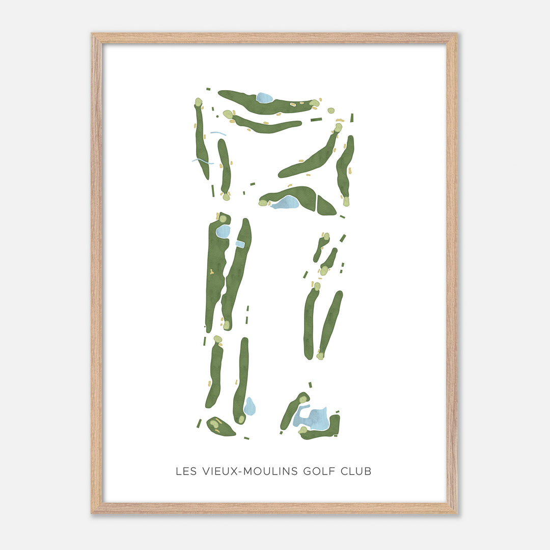 Print of Les Vieux-Moulins Golf Club Modern Map