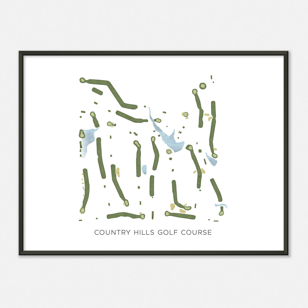 Print of Country Hills Golf Course Modern Map