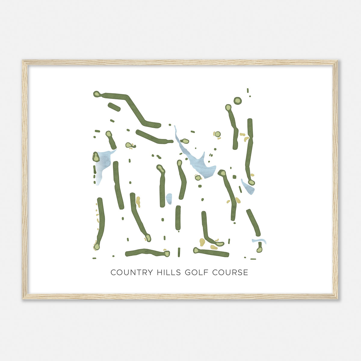 Print of Country Hills Golf Course Modern Map