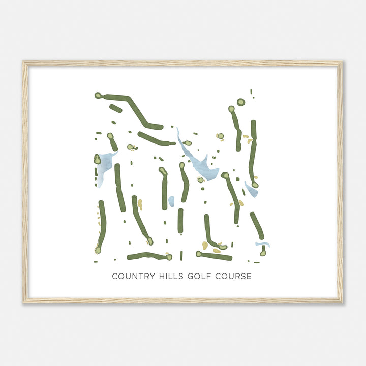 Print of Country Hills Golf Course Modern Map