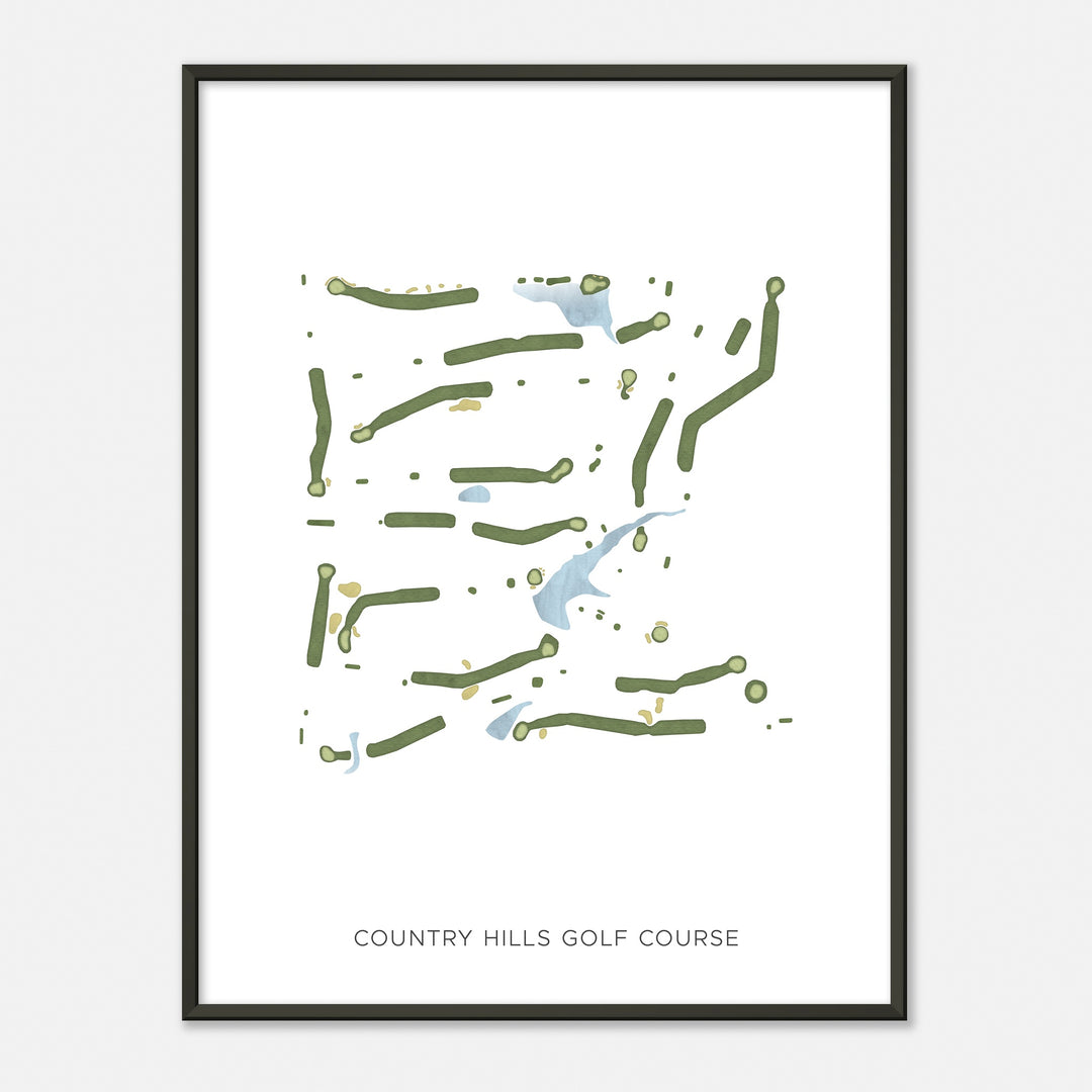 Print of Country Hills Golf Course Modern Map