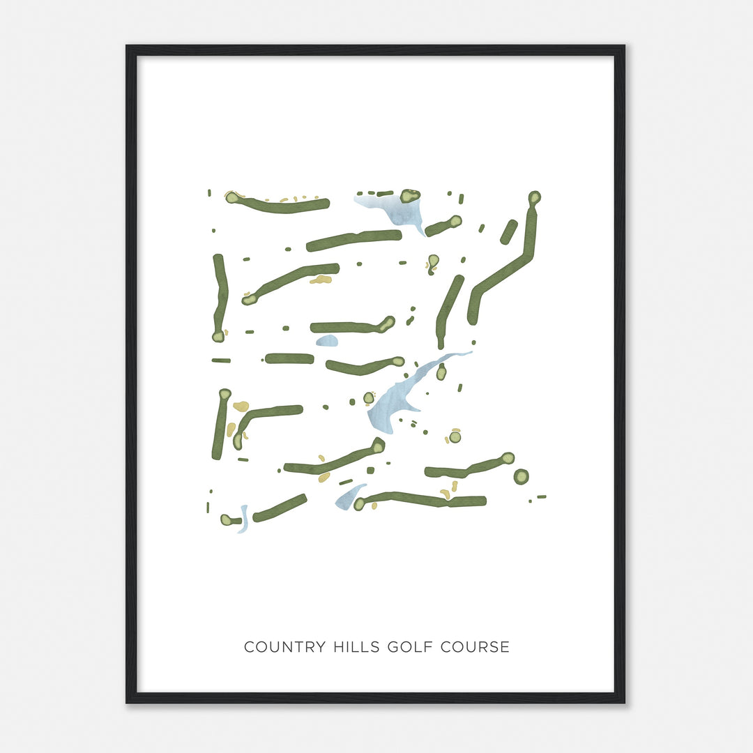 Print of Country Hills Golf Course Modern Map