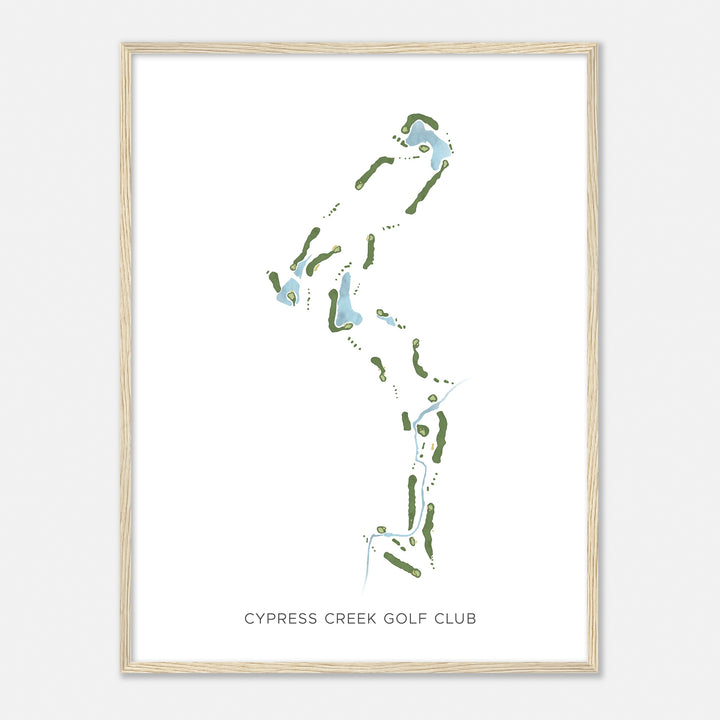 Print of Cypress Creek Golf Club Modern Map