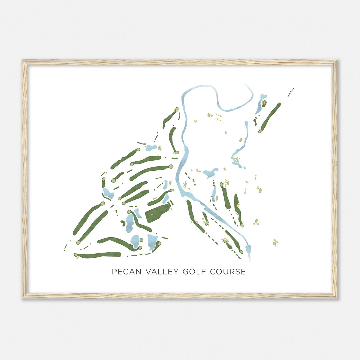 Print of Pecan Valley Golf Course Modern Map