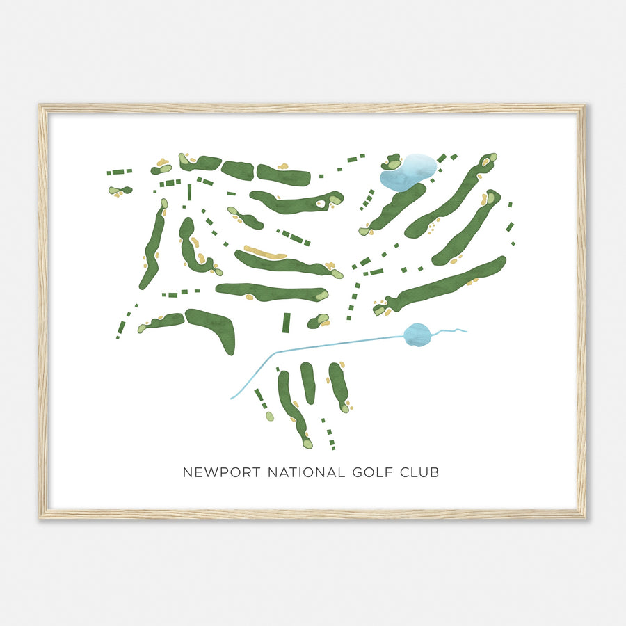 Print of Newport National Golf Club Modern Map