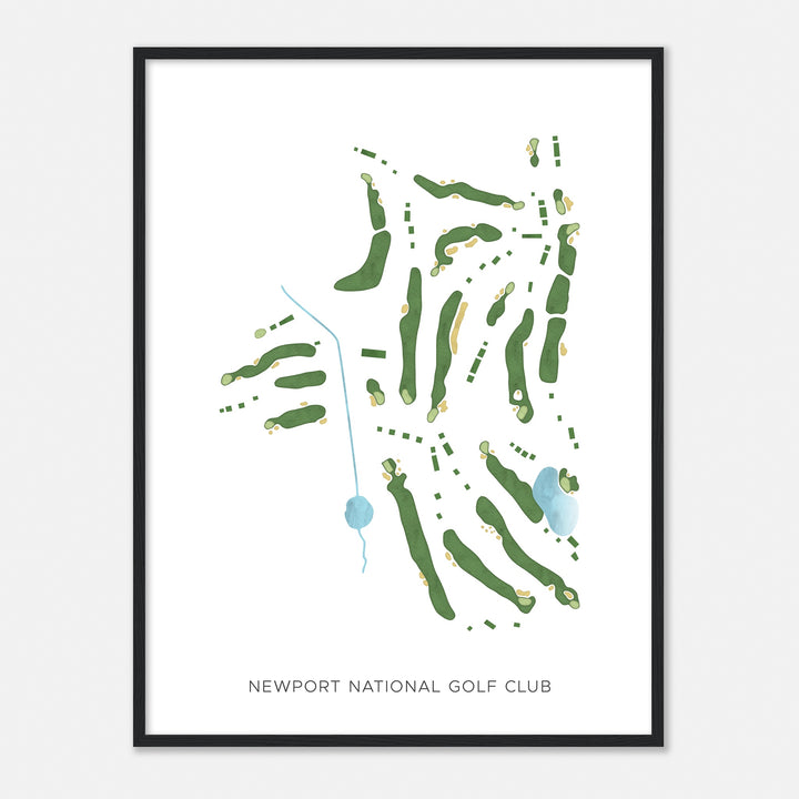 Print of Newport National Golf Club Modern Map