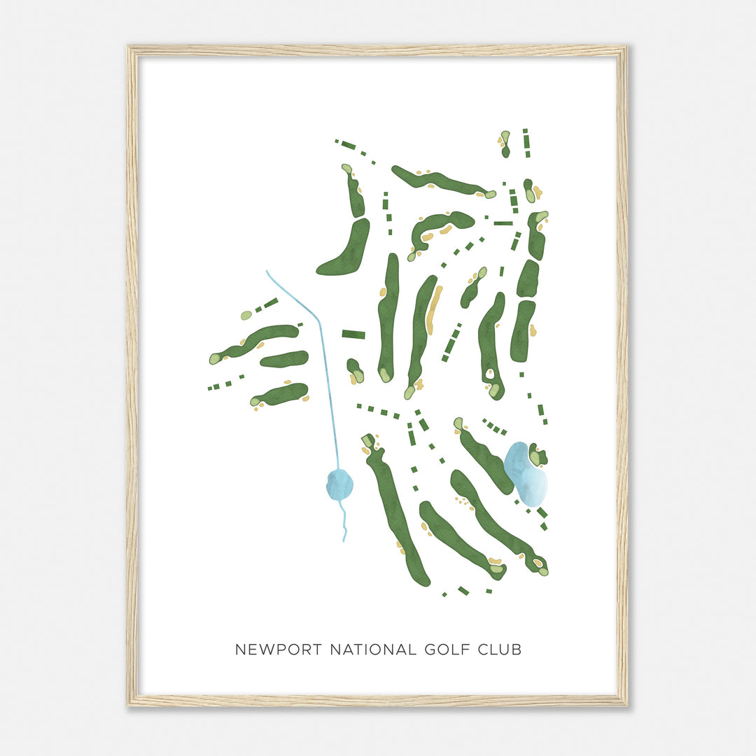 Print of Newport National Golf Club Modern Map