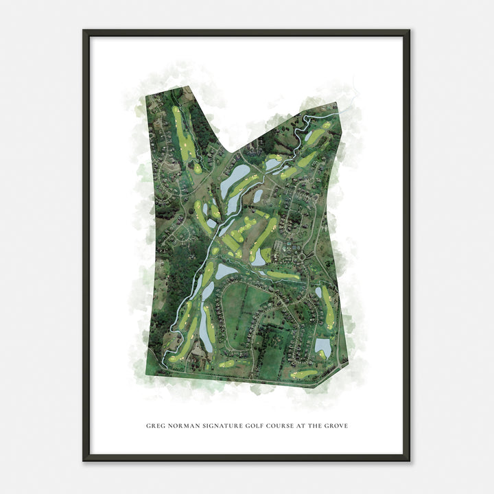 Print of Greg Norman Signature Golf Course At The Grove Classic Map