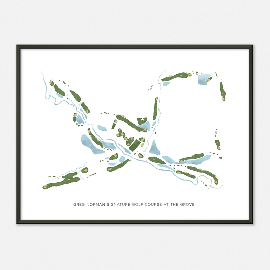 Print of Greg Norman Signature Golf Course At The Grove Modern Map