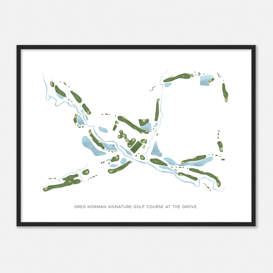 Print of Greg Norman Signature Golf Course At The Grove Modern Map