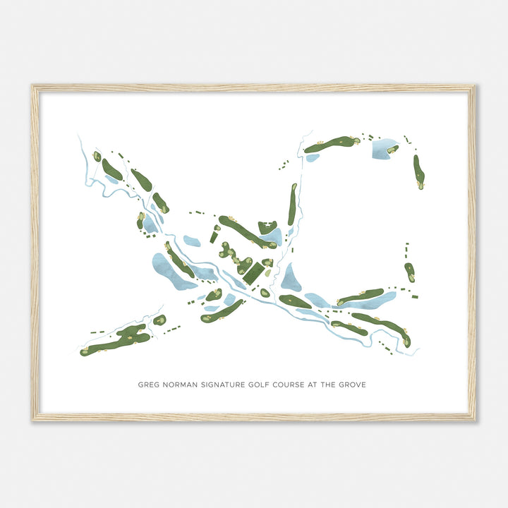 Print of Greg Norman Signature Golf Course At The Grove Modern Map