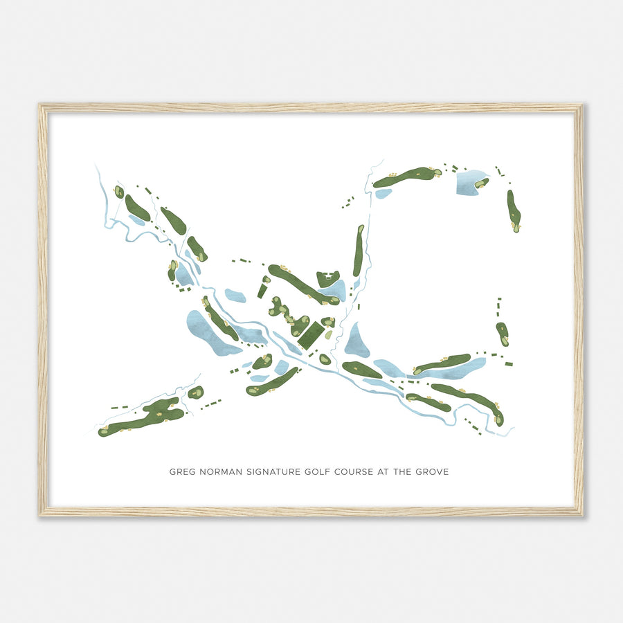 Print of Greg Norman Signature Golf Course At The Grove Modern Map