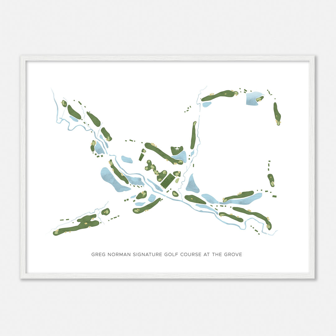 Print of Greg Norman Signature Golf Course At The Grove Modern Map