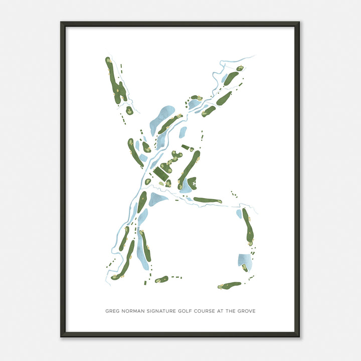 Print of Greg Norman Signature Golf Course At The Grove Modern Map