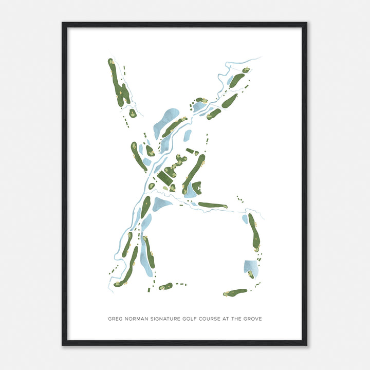 Print of Greg Norman Signature Golf Course At The Grove Modern Map