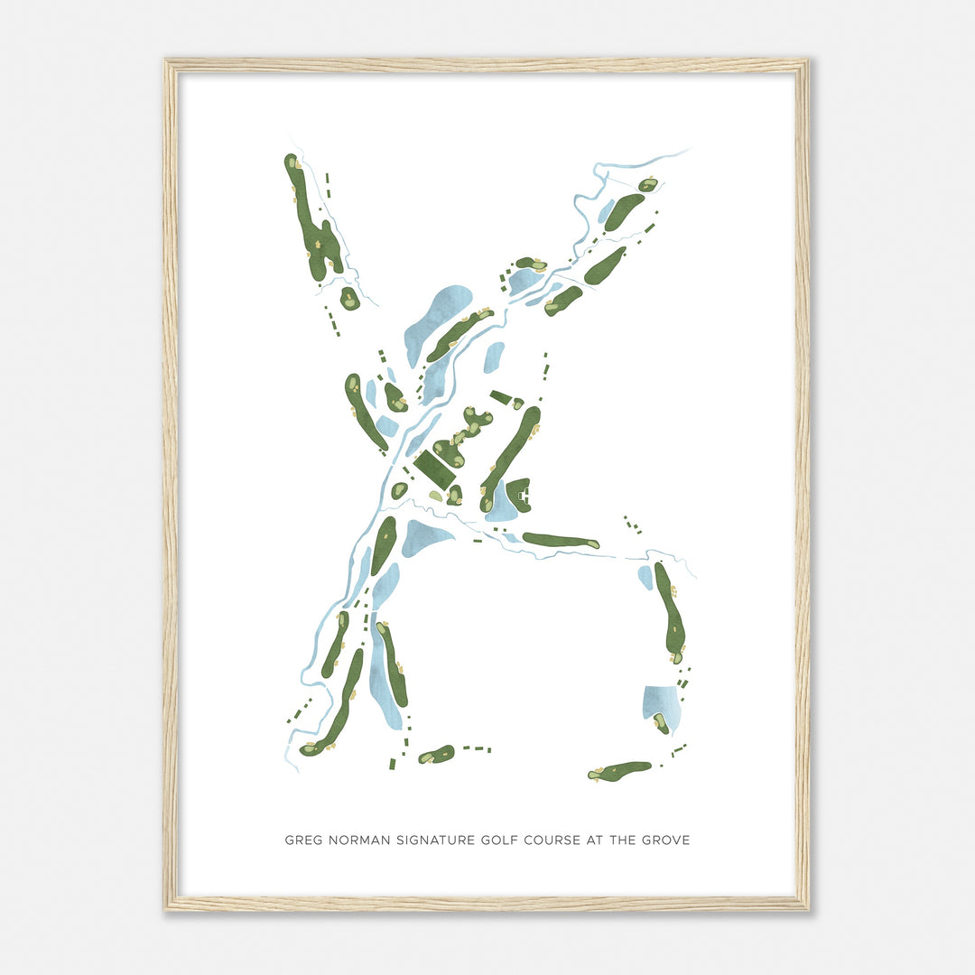Print of Greg Norman Signature Golf Course At The Grove Modern Map