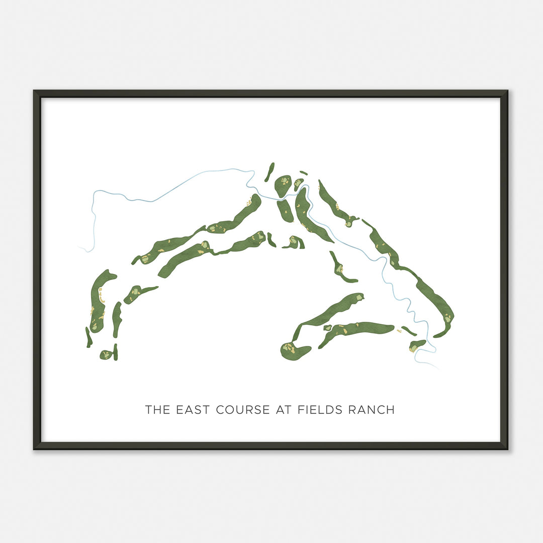 Print of The East Course At Fields Ranch Modern Map