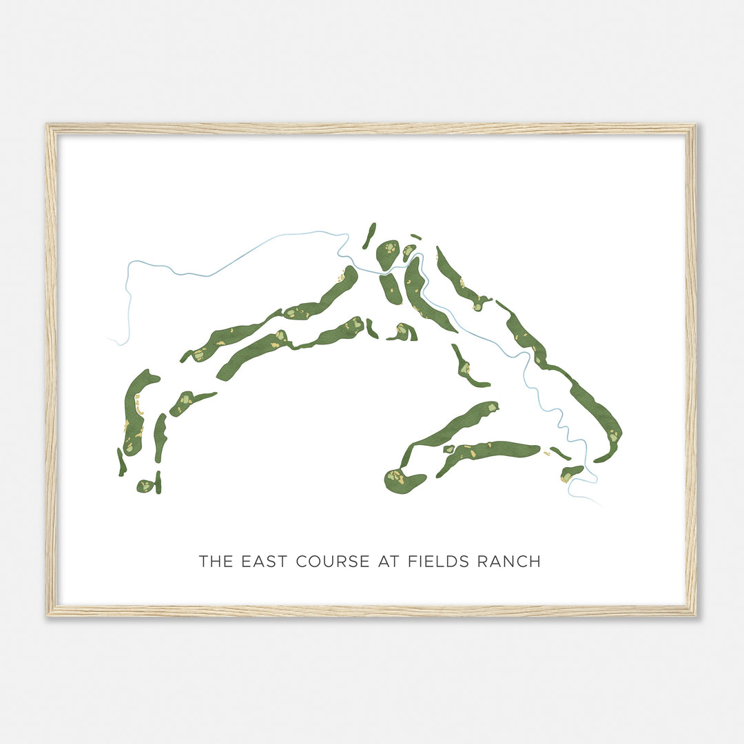 Print of The East Course At Fields Ranch Modern Map