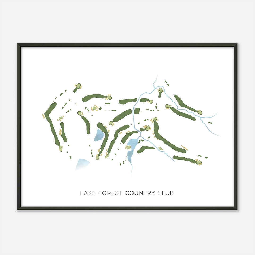 Print of Lake Forest Country Club Modern Map