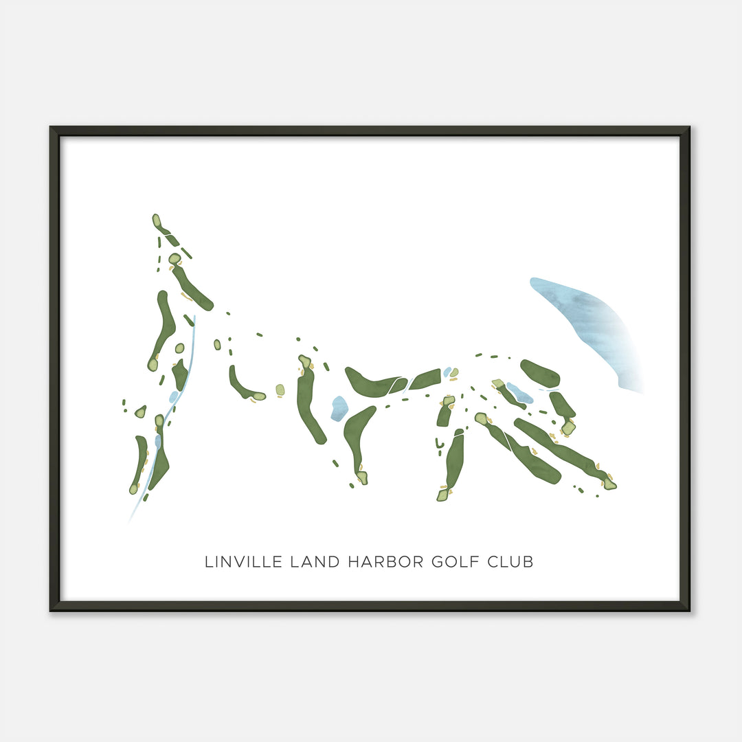 Print of Linville Land Harbor Golf Club Modern Map
