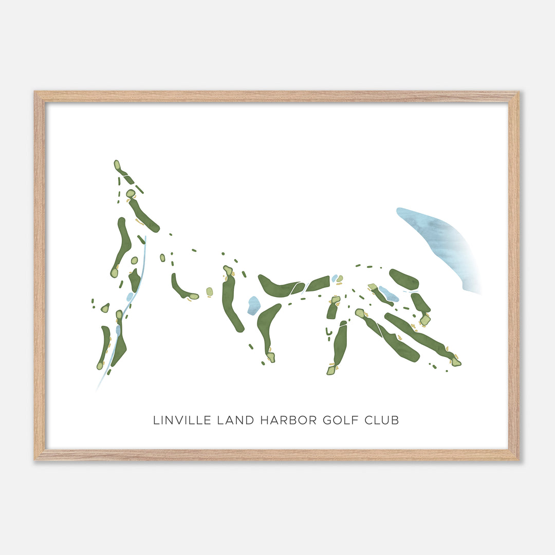 Print of Linville Land Harbor Golf Club Modern Map