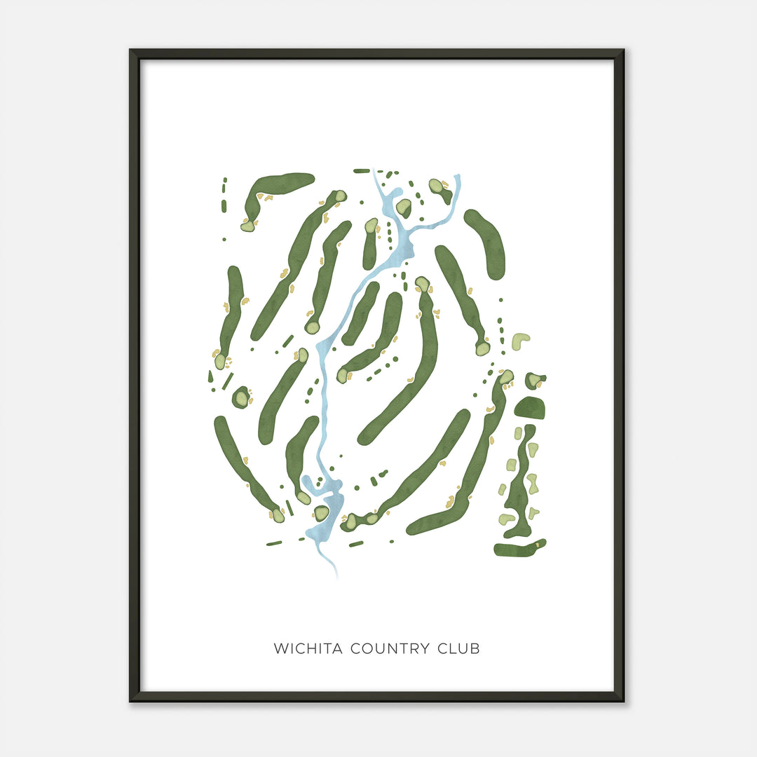 Print of Wichita Country Club Modern Map