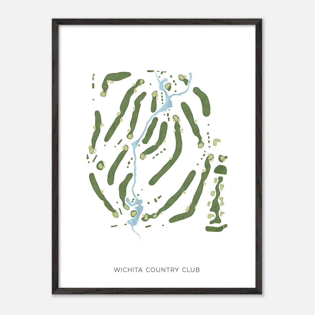 Print of Wichita Country Club Modern Map