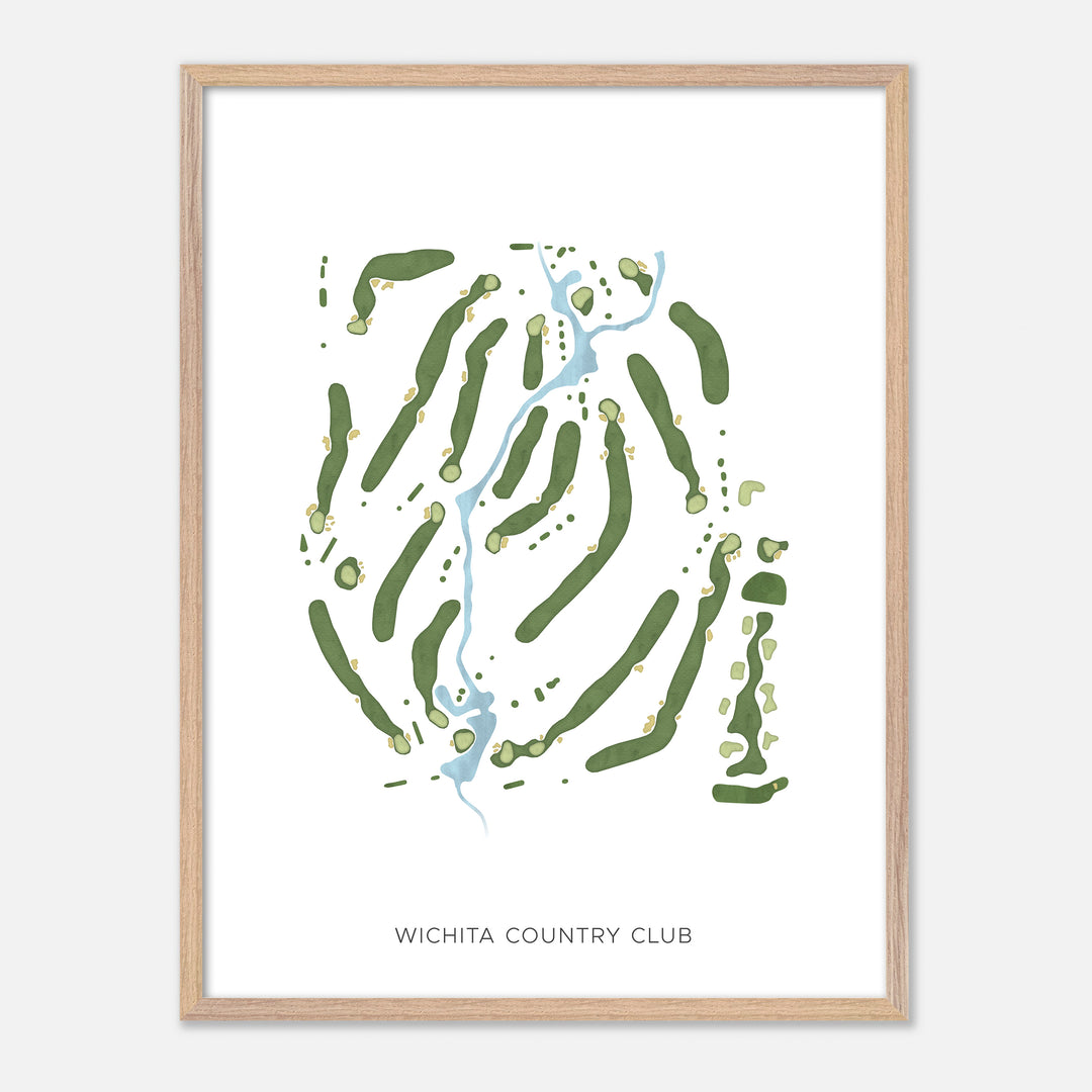 Print of Wichita Country Club Modern Map