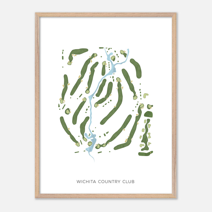 Print of Wichita Country Club Modern Map