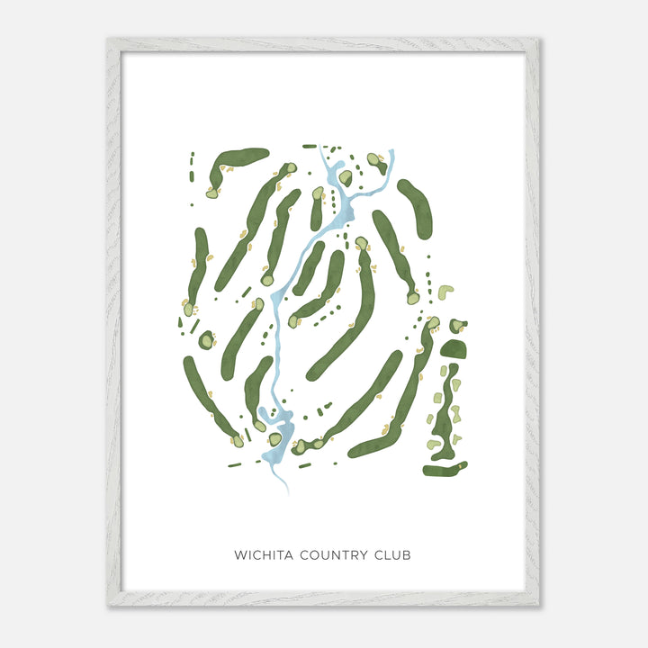 Print of Wichita Country Club Modern Map