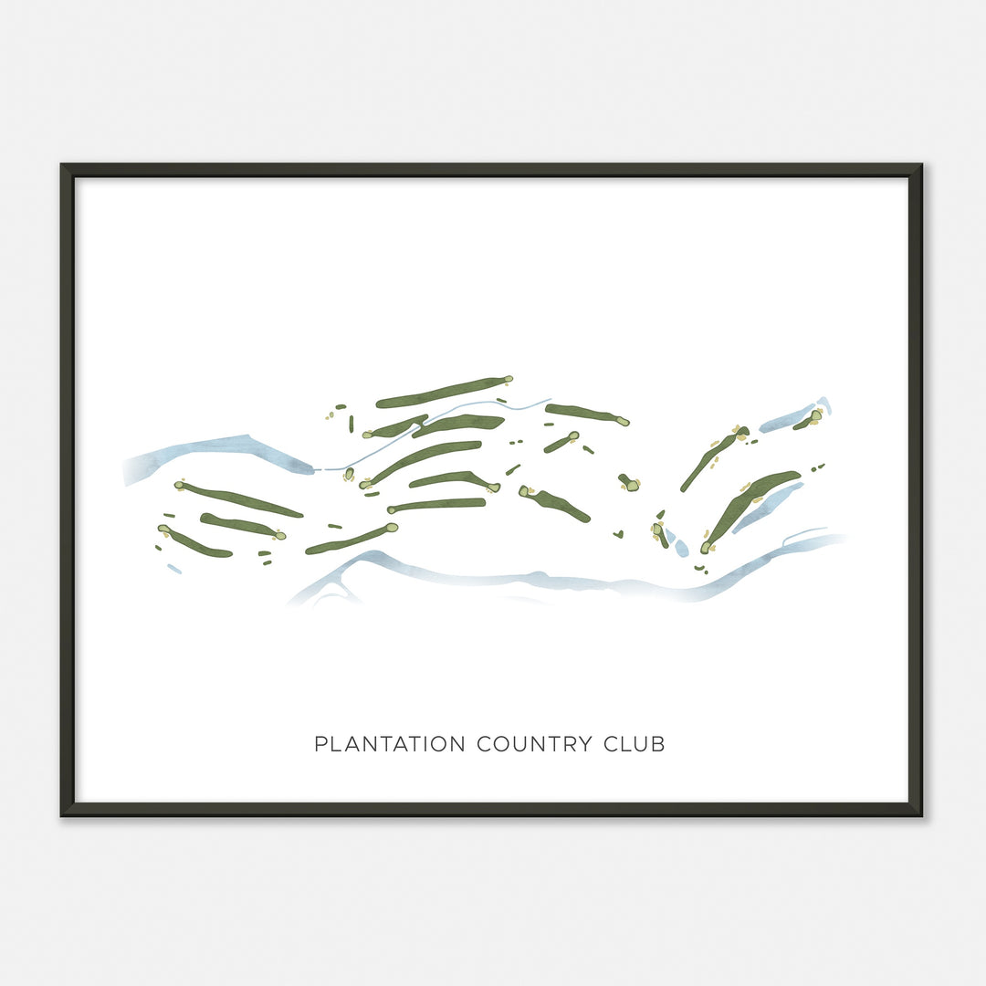 Print of Plantation Country Club Modern Map