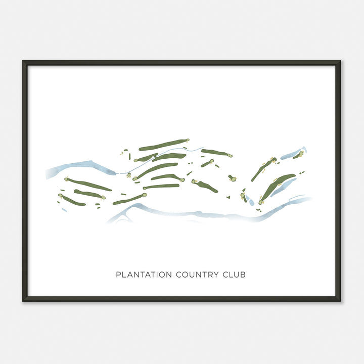 Print of Plantation Country Club Modern Map