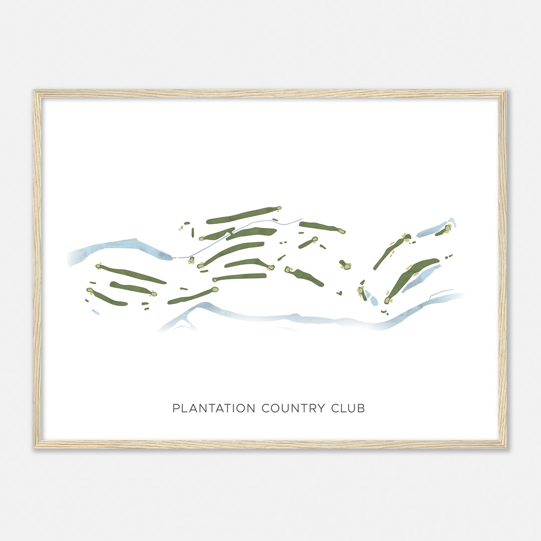 Print of Plantation Country Club Modern Map