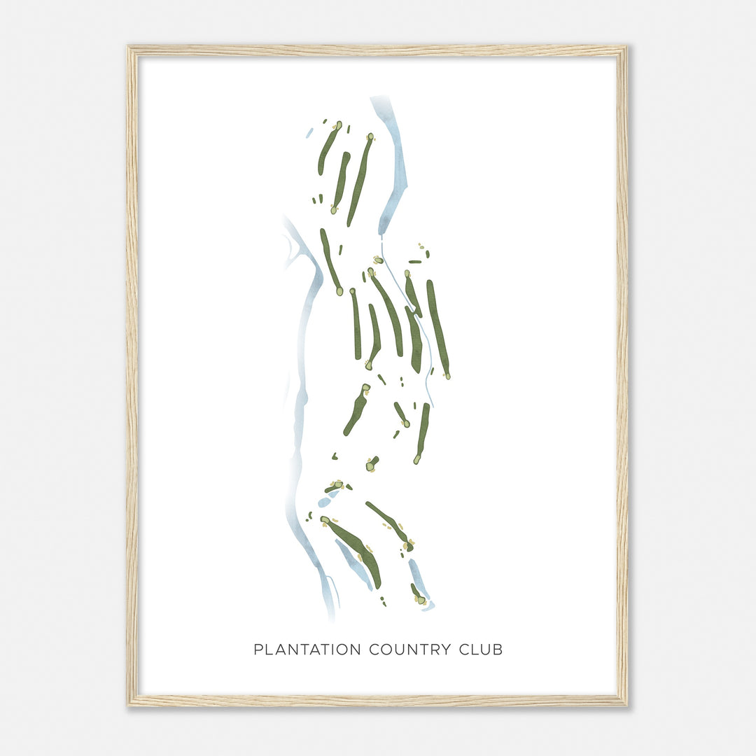 Print of Plantation Country Club Modern Map