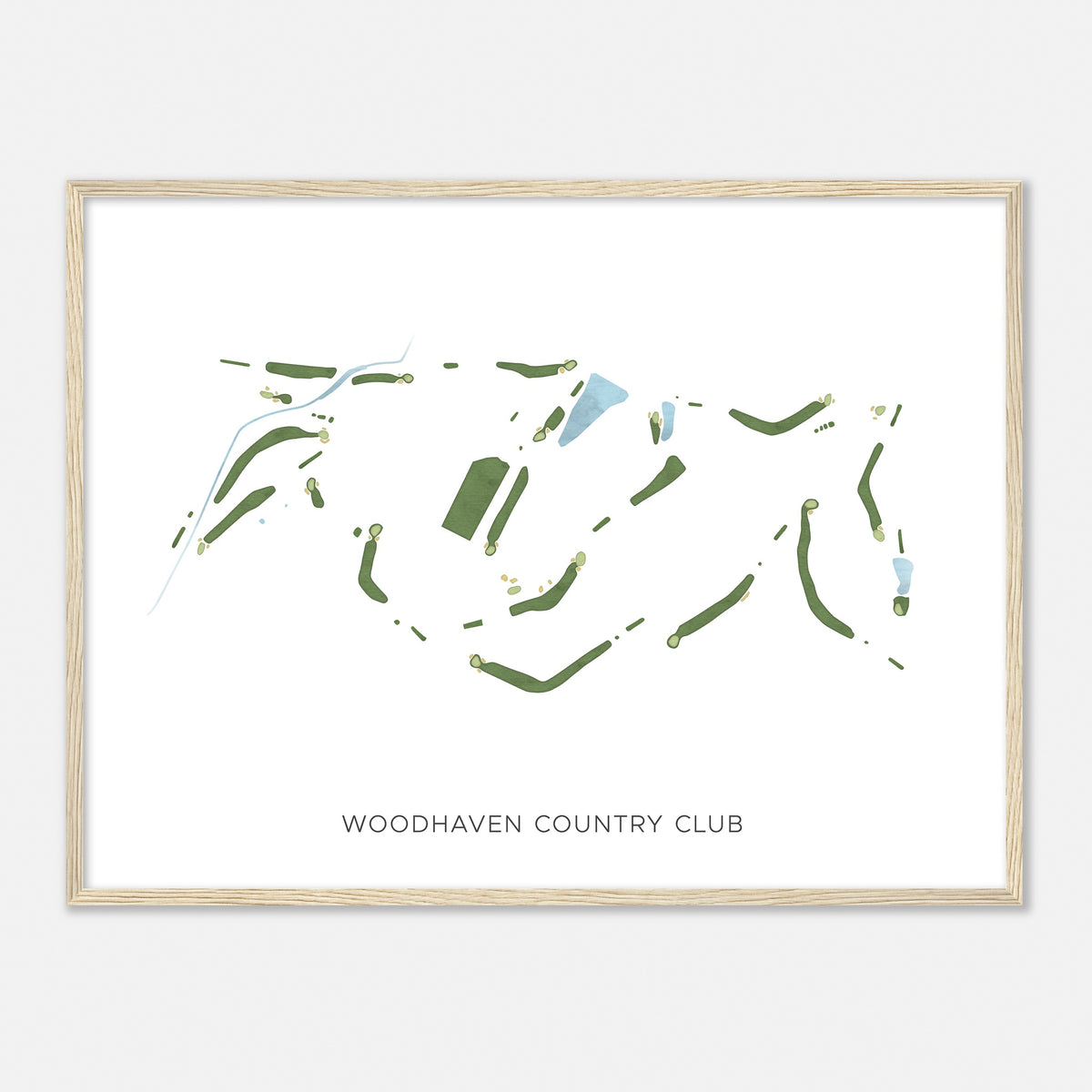 Print of Woodhaven Country Club Modern Map