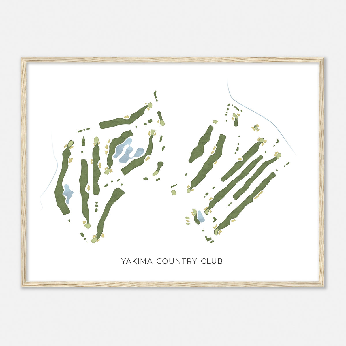 Print of Yakima Country Club Modern Map