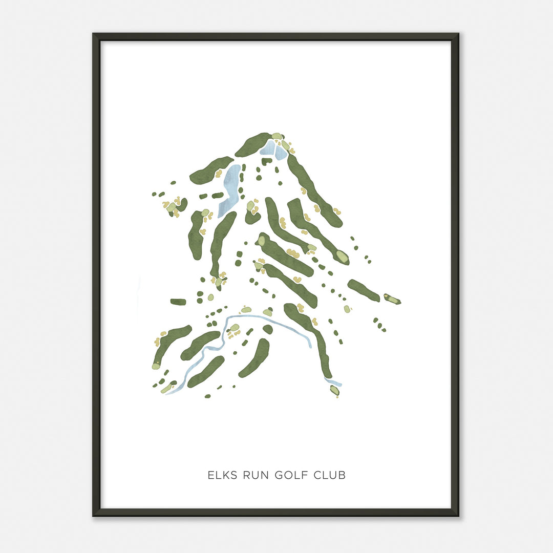 Print of Elks Run Golf Club Modern Map