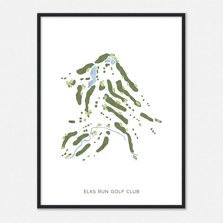 Print of Elks Run Golf Club Modern Map