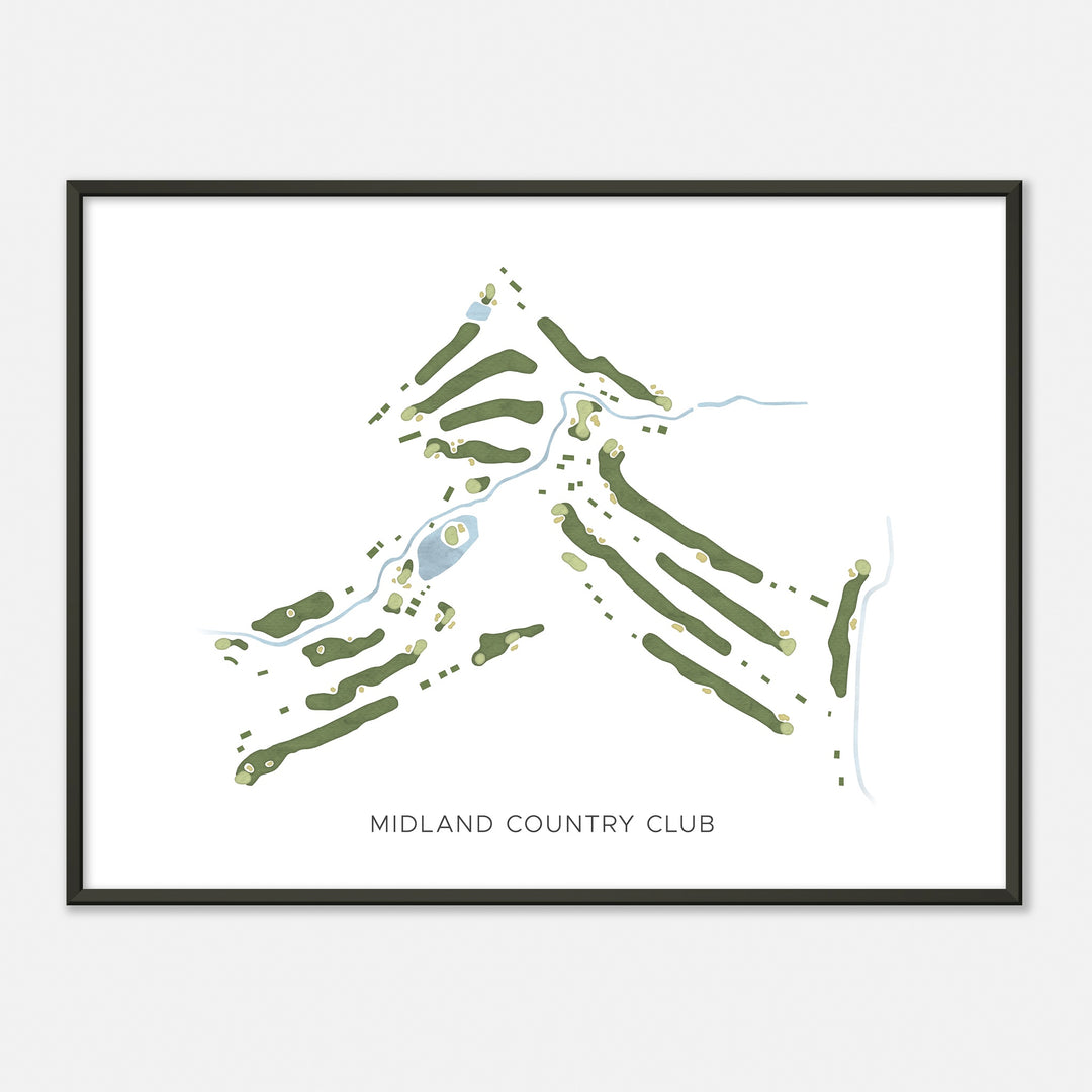 Print of Midland Country Club Modern Map