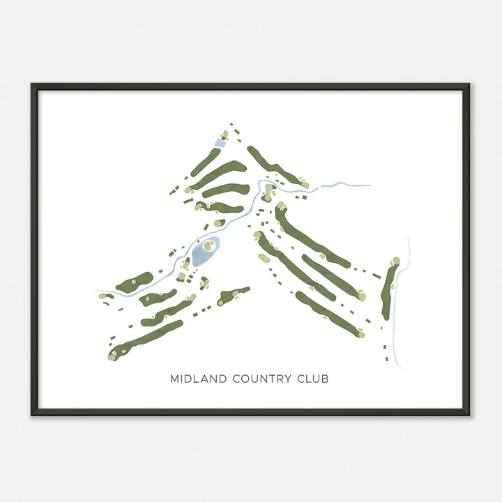 Print of Midland Country Club Modern Map